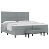 vidaXL Lit &agrave; ressorts avec matelas Gris clair 200 x 200 cm tissu