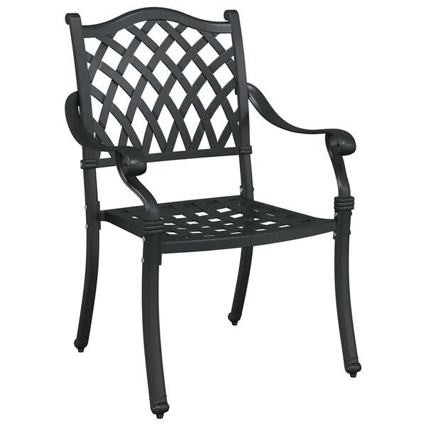 vidaXL Chaise de jardin 2 pcs Noir 56 x 55 x 92,5 cm Aluminium