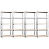 vidaXL &Eacute;tag&egrave;res &agrave; 5 niveaux 4 pcs Argent&eacute; Acier et bois d'ing&eacute;nierie