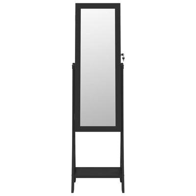 vidaXL Armoire à bijoux miroir avec lumières LED sur pied noir