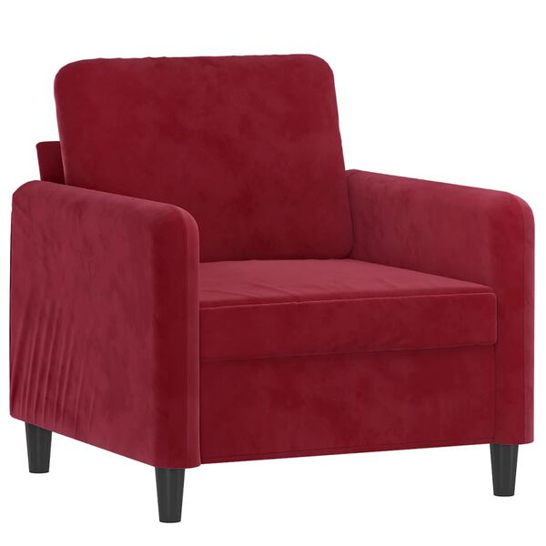 vidaXL Fauteuil avec repose-pied Rouge bordeaux 60 cm Velours