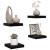 vidaXL Étagère murale flottante 4 pcs Noir brillant 23x23,5x3,8 cm MDF