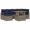 vidaXL Ensemble de canap&eacute; de jardin 7 pc Gris polyrotin