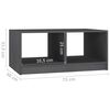 vidaXL Table basse gris 75x50x33,5 cm bois de pin massif