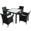 vidaXL Ensemble &agrave; manger d'ext&eacute;rieur 5pcs avec coussins R&eacute;sine tress&eacute;e