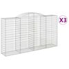 vidaXL Paniers &agrave; gabions arqu&eacute;s 3 pcs 300x50x160/180 cm fer galvanis&eacute;