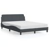 vidaXL Cadre de lit Dover gris fonc&eacute; 140x190 cm velours