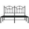 vidaXL Cadre de lit m&eacute;tal sans matelas avec t&ecirc;te de lit noir 140x190cm