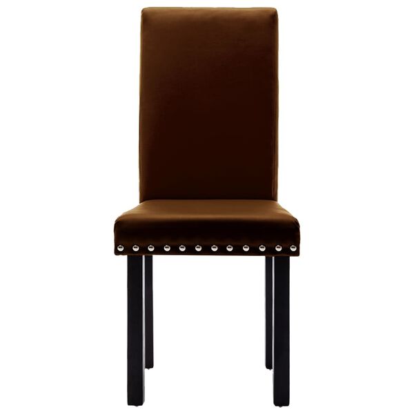 vidaXL Chaises &agrave; manger lot de 4 marron PVC