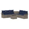vidaXL Ensemble de Canap&eacute;s 8 pc Gris et bleu marine