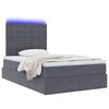 vidaXL Lit avec rangement et LED Gris fonc&eacute; 120 x 190 cm Velours
