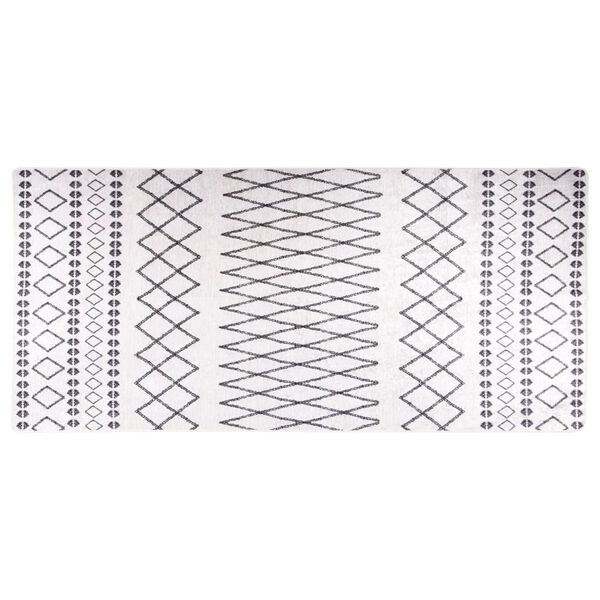 vidaXL Tapis lavable 80x300 cm Noir et blanc
