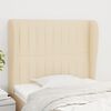 vidaXL T&ecirc;te de lit avec oreilles Cr&egrave;me 103x23x118/128 cm Tissu