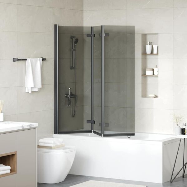 vidaXL Enceinte de Douche Noir 130 x 138 cm Verre ESG et aluminium