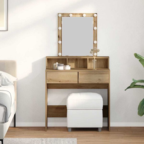 vidaXL Coiffeuse ch&ecirc;ne artisanal 80 x 41 x 144,5 cm Bois d'ing&eacute;nierie