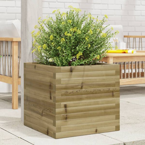 vidaXL Jardini&egrave;re 50x50x46 cm bois de pin impr&eacute;gn&eacute;