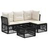 vidaXL Ensemble de canap&eacute; de jardin 5 pcs Noir polyrotin