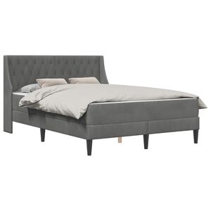 vidaXL Cadre de lit avec matelas Gris fonc&eacute; 120 x 200 cm Velours