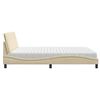 vidaXL Lit avec matelas Hanko cr&egrave;me 180x200 cm tissu