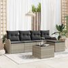 vidaXL Ensemble de canap&eacute; de jardin 6 pcs Gris clair polyrotin