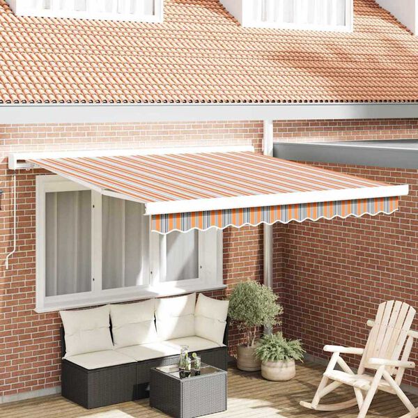 vidaXL Auvent R&eacute;tractable Multicolore 300 x 250 cm Tissu et M&eacute;tal