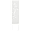 vidaXL &Eacute;cran de confidentialit&eacute; de jardin Floral Blanc 32 x 140 cm