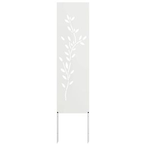 vidaXL &Eacute;cran de confidentialit&eacute; de jardin Floral Blanc 32 x 140 cm