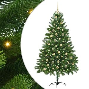 vidaXL Sapin de No&euml;l avec &eacute;clairage LED Vert 180 cm PE
