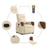 vidaXL Fauteuil de massage inclinable Cr&egrave;me Tissu