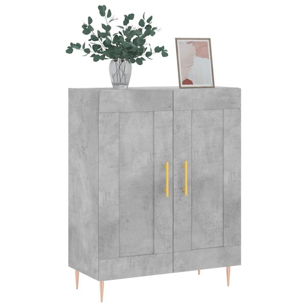 vidaXL Buffet gris b&eacute;ton 69,5x34x90 cm bois d'ing&eacute;nierie