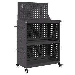 vidaXL Chariot &agrave; outils Noir 65 x 35 x 111 cm Acier lamin&eacute; &agrave; froid