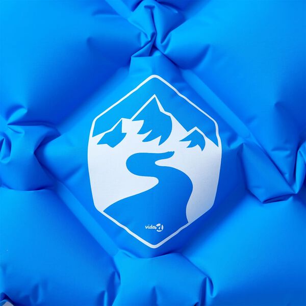 vidaXL Matelas de camping gonflable avec oreiller 1 personne bleu