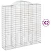vidaXL Paniers &agrave; gabions arqu&eacute;s 2 pcs 200x50x200/220 cm Fer galvanis&eacute;