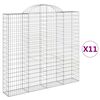 vidaXL Paniers &agrave; gabions arqu&eacute;s 11 pcs 200x30x180/200 cm Fer galvanis&eacute;