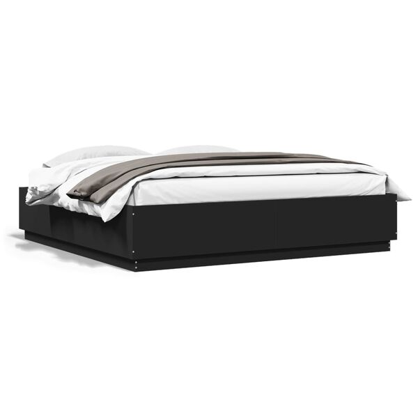 vidaXL Cadre de lit sans matelas noir 180x200 cm