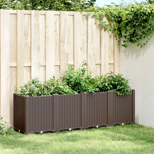 vidaXL Jardini&egrave;re marron 160x40x53 cm polypropyl&egrave;ne