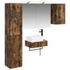 vidaXL Ensemble de mobilier de salle de bain 5 pc Ch&ecirc;ne fum&eacute;