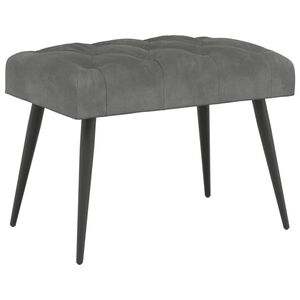vidaXL Banc avec capitonnage bouton Gris fonc&eacute; 60 x 40 x 45 cm Velours