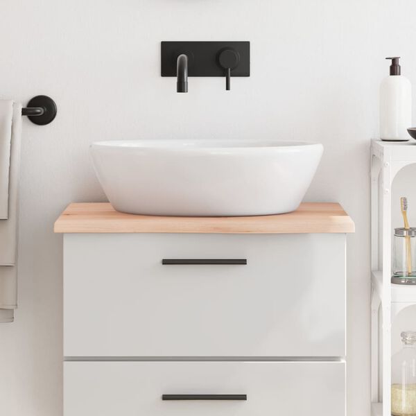 vidaXL Comptoir de salle de bain 60x60x2 cm bois massif non trait&eacute;