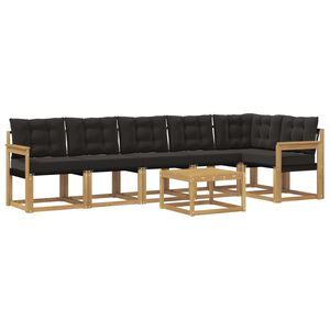 vidaXL Ensemble de canap&eacute;s d'ext&eacute;rieur 7 pc Blanc et noir