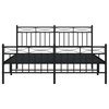 vidaXL Cadre de lit m&eacute;tal sans matelas avec pied de lit noir 150x200cm
