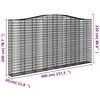 vidaXL Paniers &agrave; gabions arqu&eacute;s 2 pcs 400x30x200/220 cm Fer galvanis&eacute;