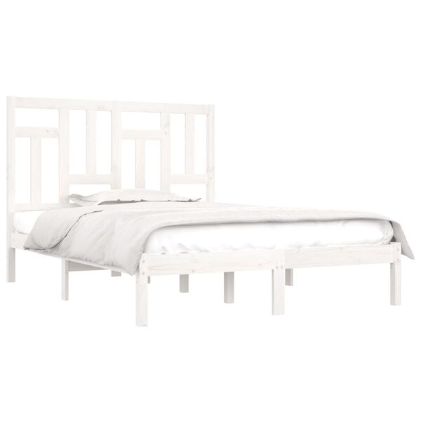 vidaXL Cadre de lit sans matelas blanc 140x200 cm bois de pin massif