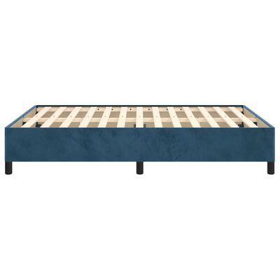 vidaXL Cadre de lit sans matelas bleu foncé 140x190 cm velours