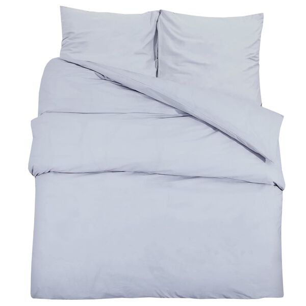vidaXL Ensemble de housse de couette Gris 135x200 cm Microfibre l&eacute;g&egrave;re