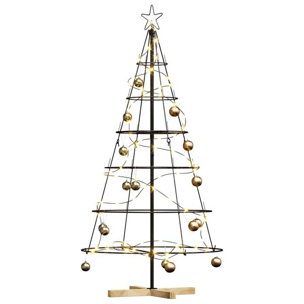 vidaXL Arbre en c&ocirc;ne de No&euml;l avec support Noir 154 cm Acier