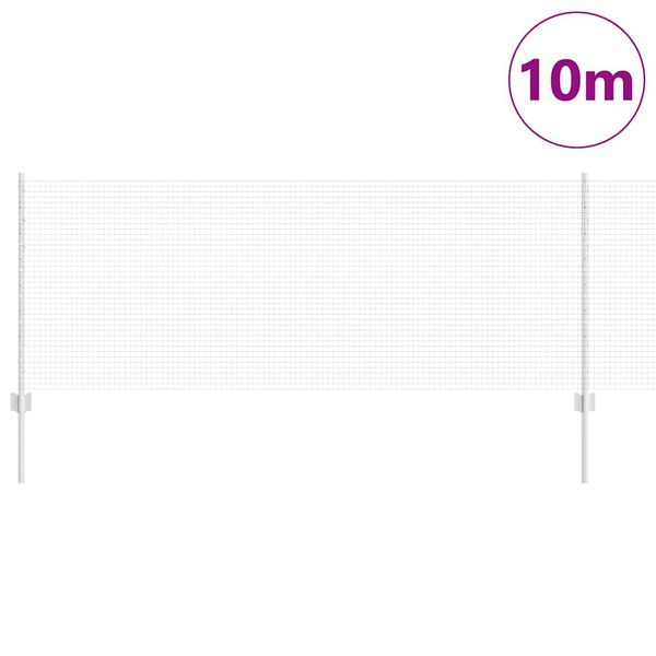 vidaXL Cl&ocirc;ture avec poteau Argent&eacute; 0,8 x 10 m Acier