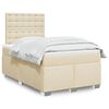 vidaXL Sommier &agrave; lattes de lit avec matelas Cr&egrave;me 120x200 cm Tissu