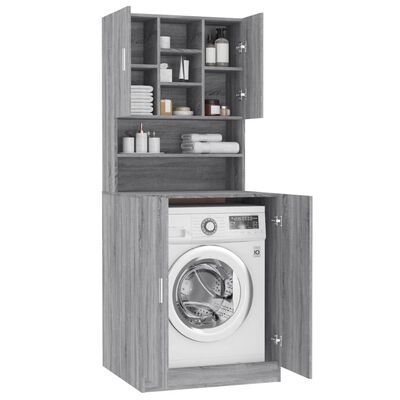 vidaXL Armoire pour machine à laver Sonoma gris Bois d'ingénierie