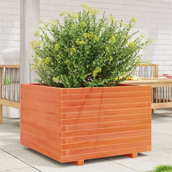 vidaXL Jardini&egrave;re cire marron 70x70x49,5 cm bois de pin massif
